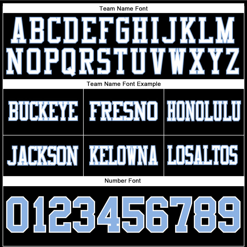 Custom Black Light Blue-White Authentic Football Jersey