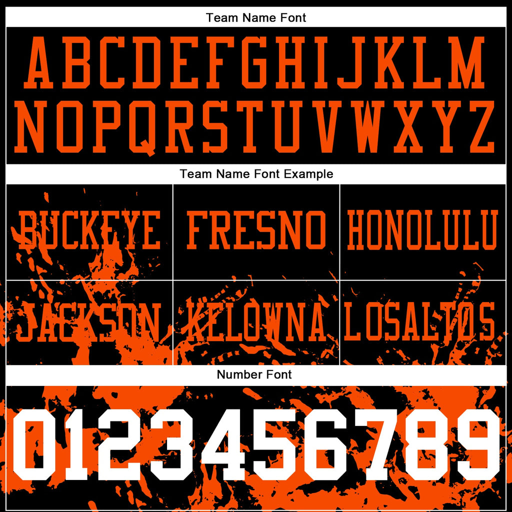 Custom Black White-Orange 3D Pattern Splash Authentic Football Jersey
