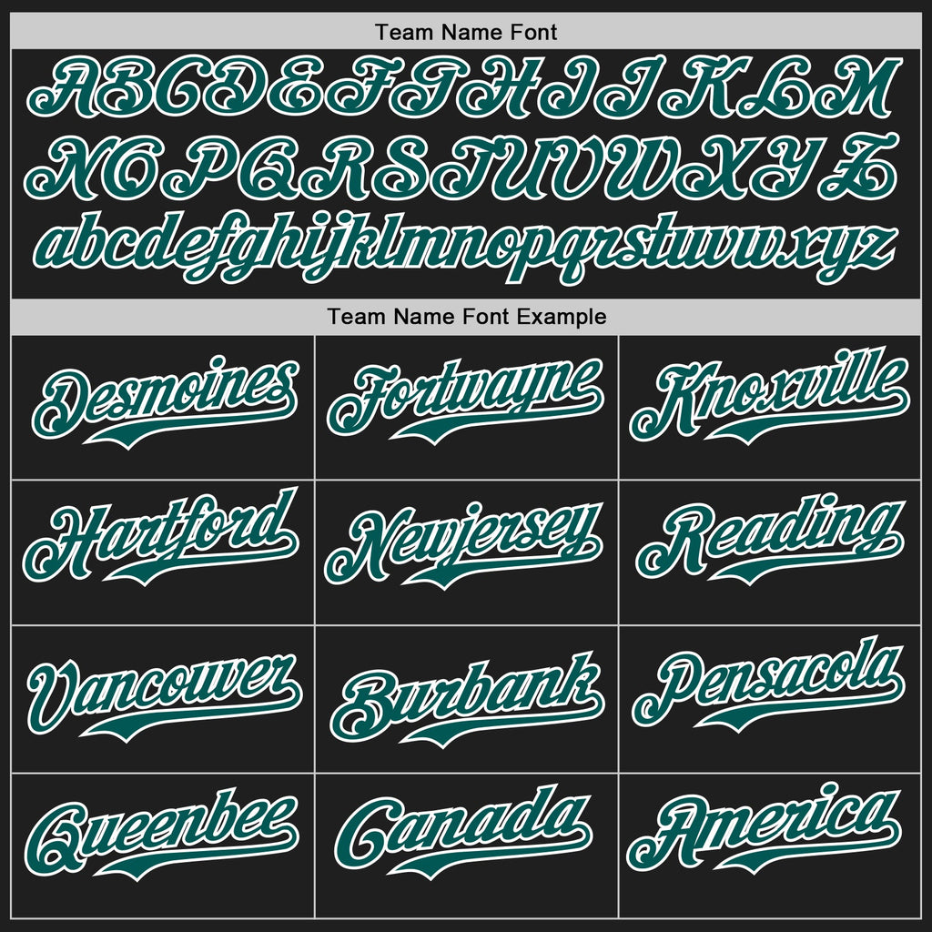 Custom Black Midnight Green-White Authentic Baseball Jersey