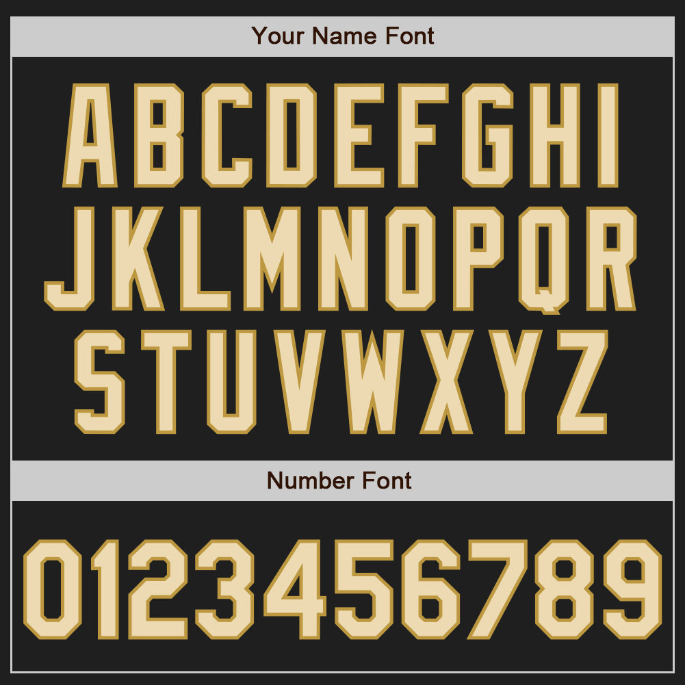 Custom Black Cream-Old Gold Authentic Baseball Jersey