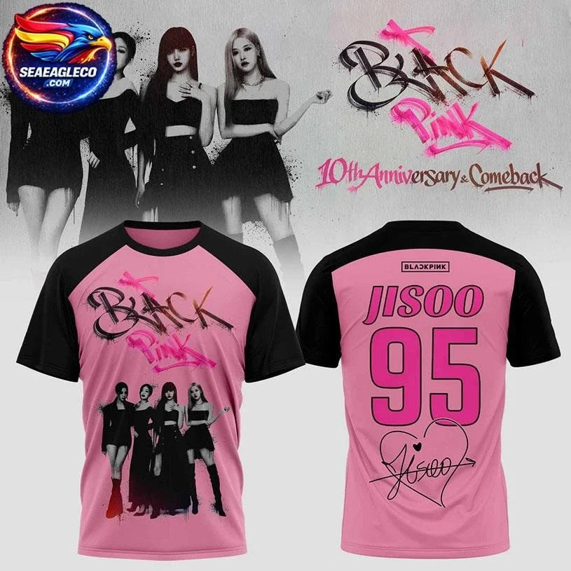 BlackPink Jisoo 10th Anniversary &amp; Comeback Signature Two Sided Shirt Unisex