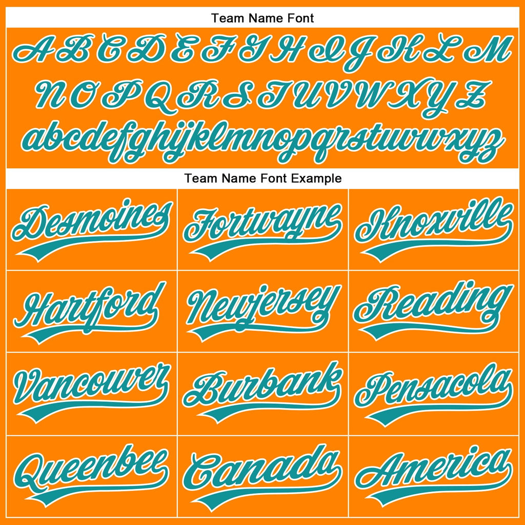 Custom Bay Orange Teal-White Authentic Baseball Jersey