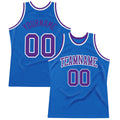 Custom Blue Purple-White Authentic Throwback Basketball Jersey