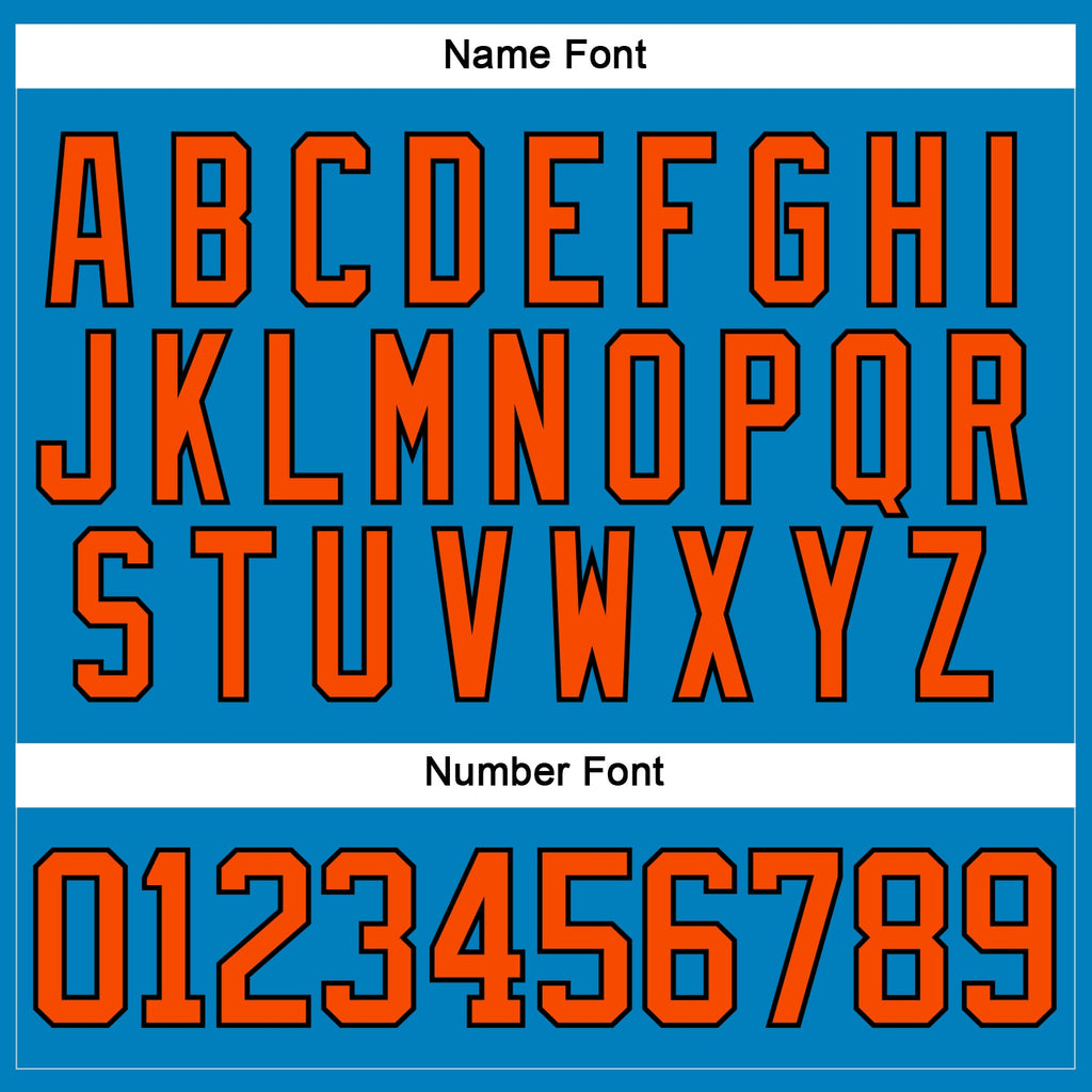 Custom Blue Orange-Black Hockey Lace Neck Jersey