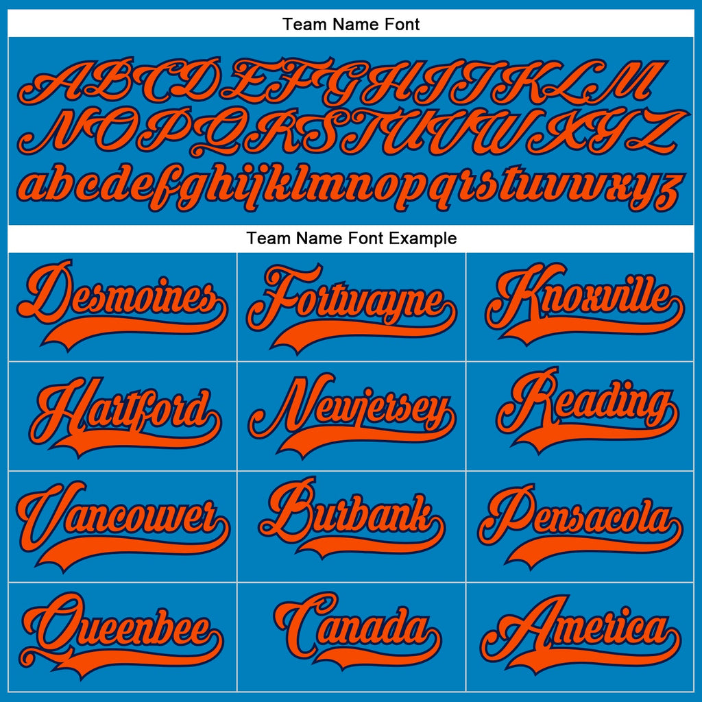 Custom Blue Orange-Navy Hockey Lace Neck Jersey