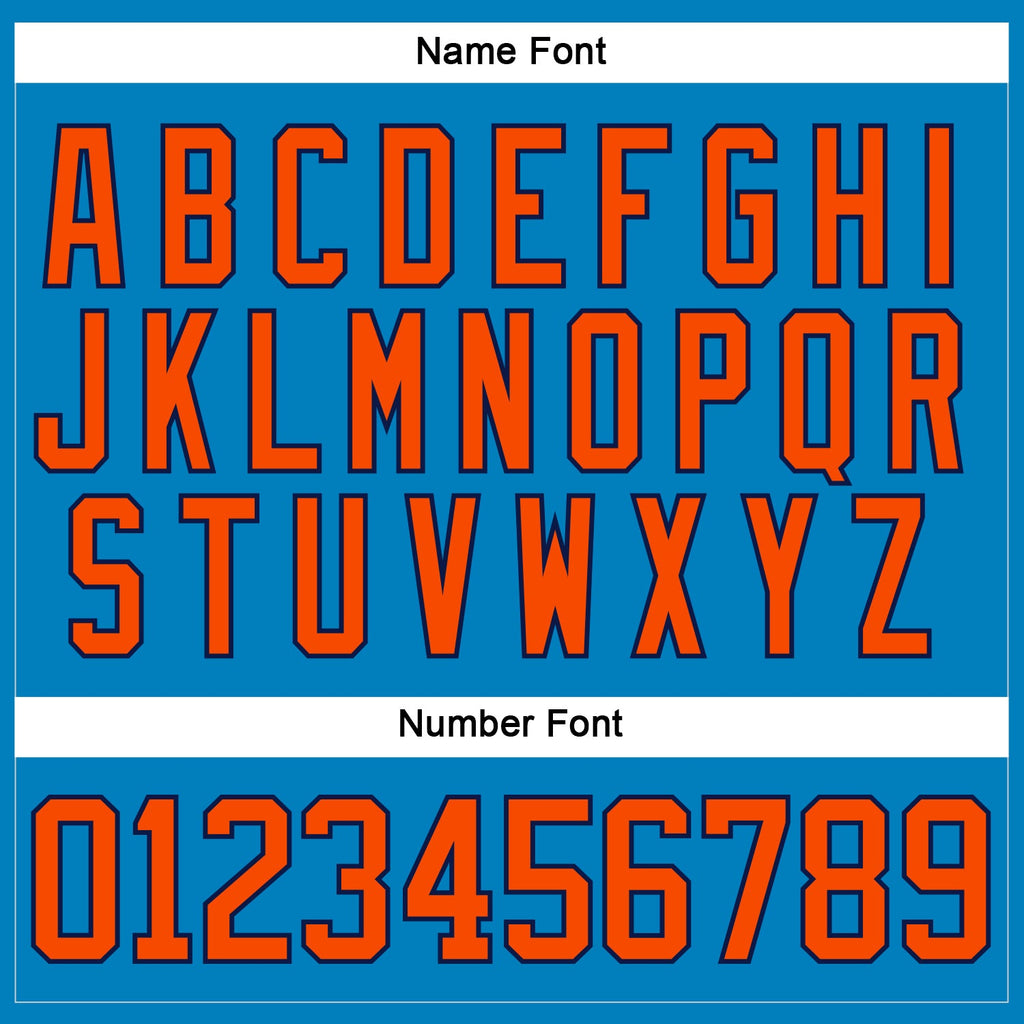 Custom Blue Orange-Navy Hockey Lace Neck Jersey