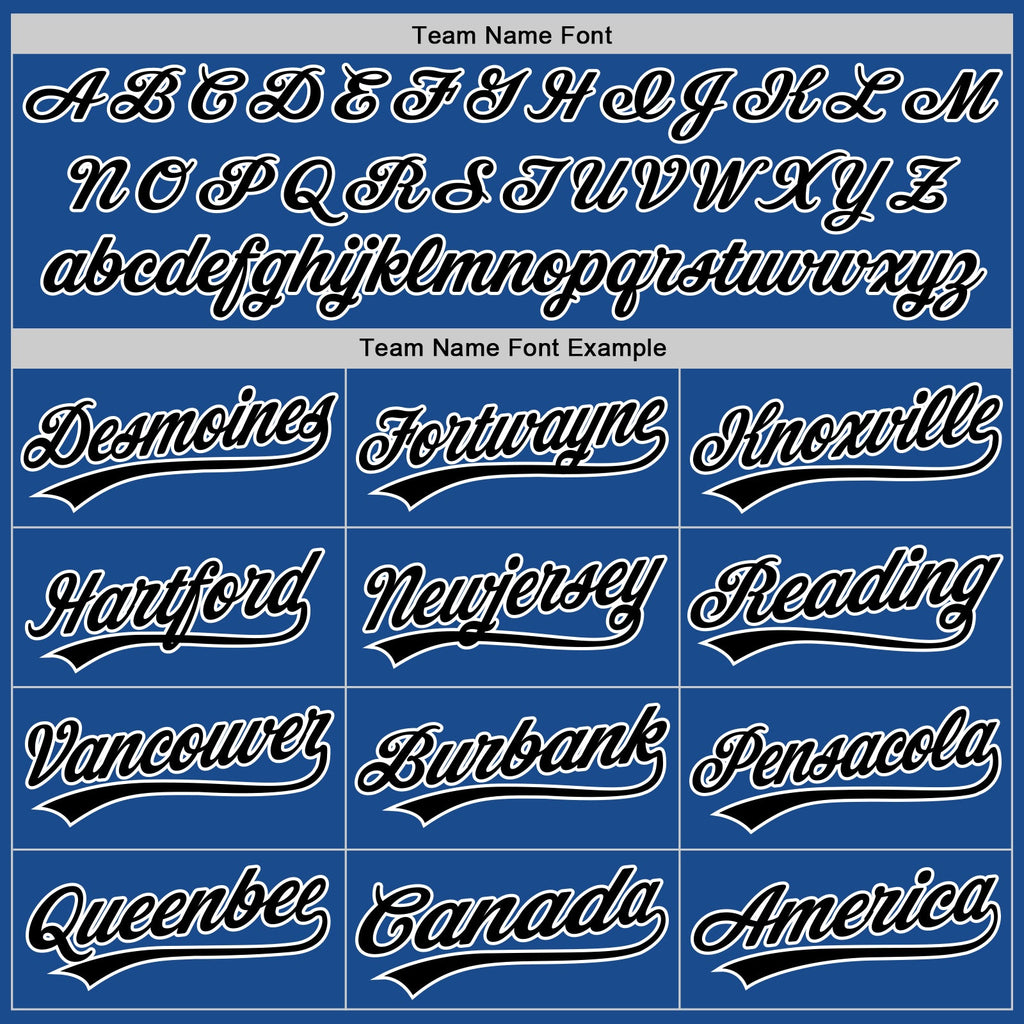 Custom Blue Black-White Authentic Throwback Baseball Jersey