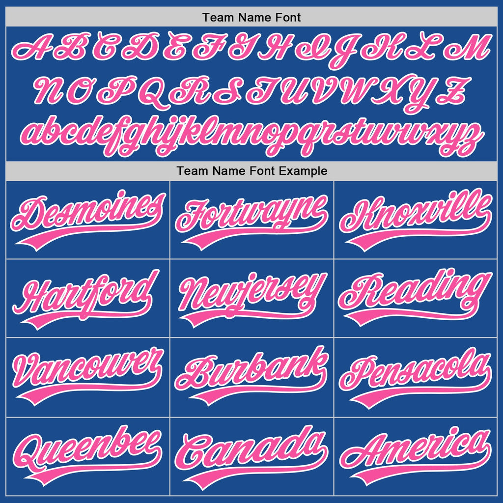 Custom Blue Pink-White Authentic Throwback Baseball Jersey