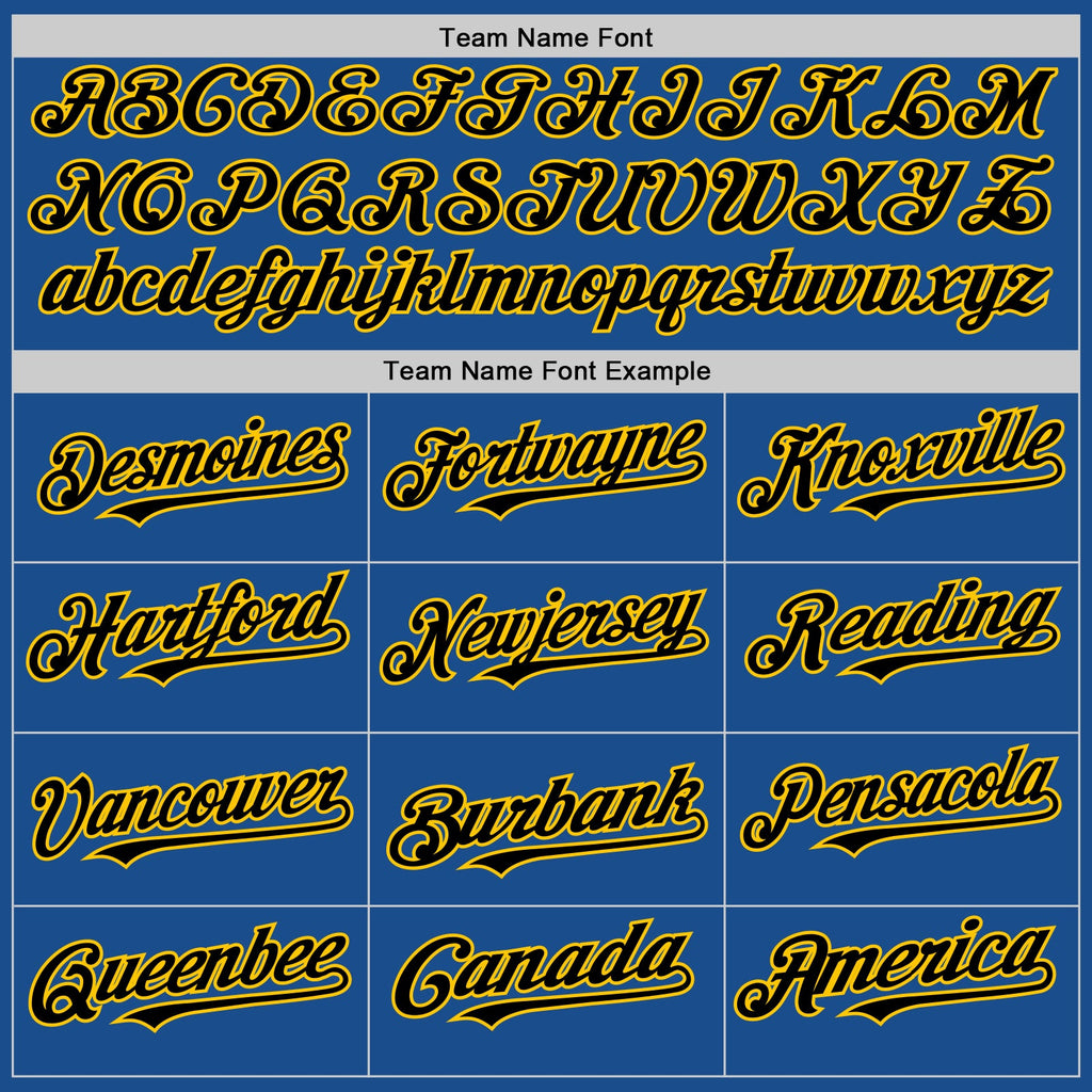 Custom Blue Black-Yellow Mesh Authentic Throwback Baseball Jersey