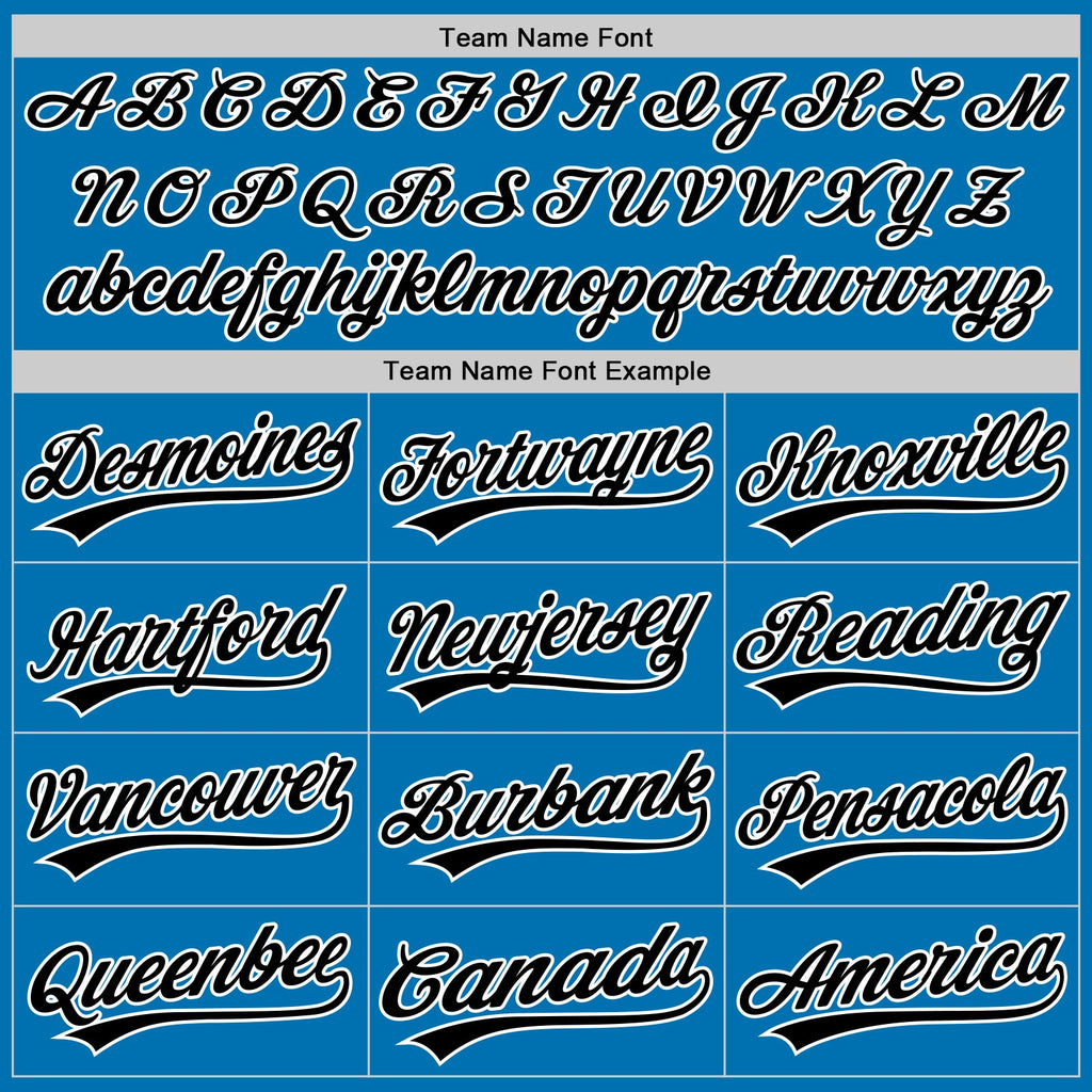 Custom Blue Black-White Authentic Baseball Jersey