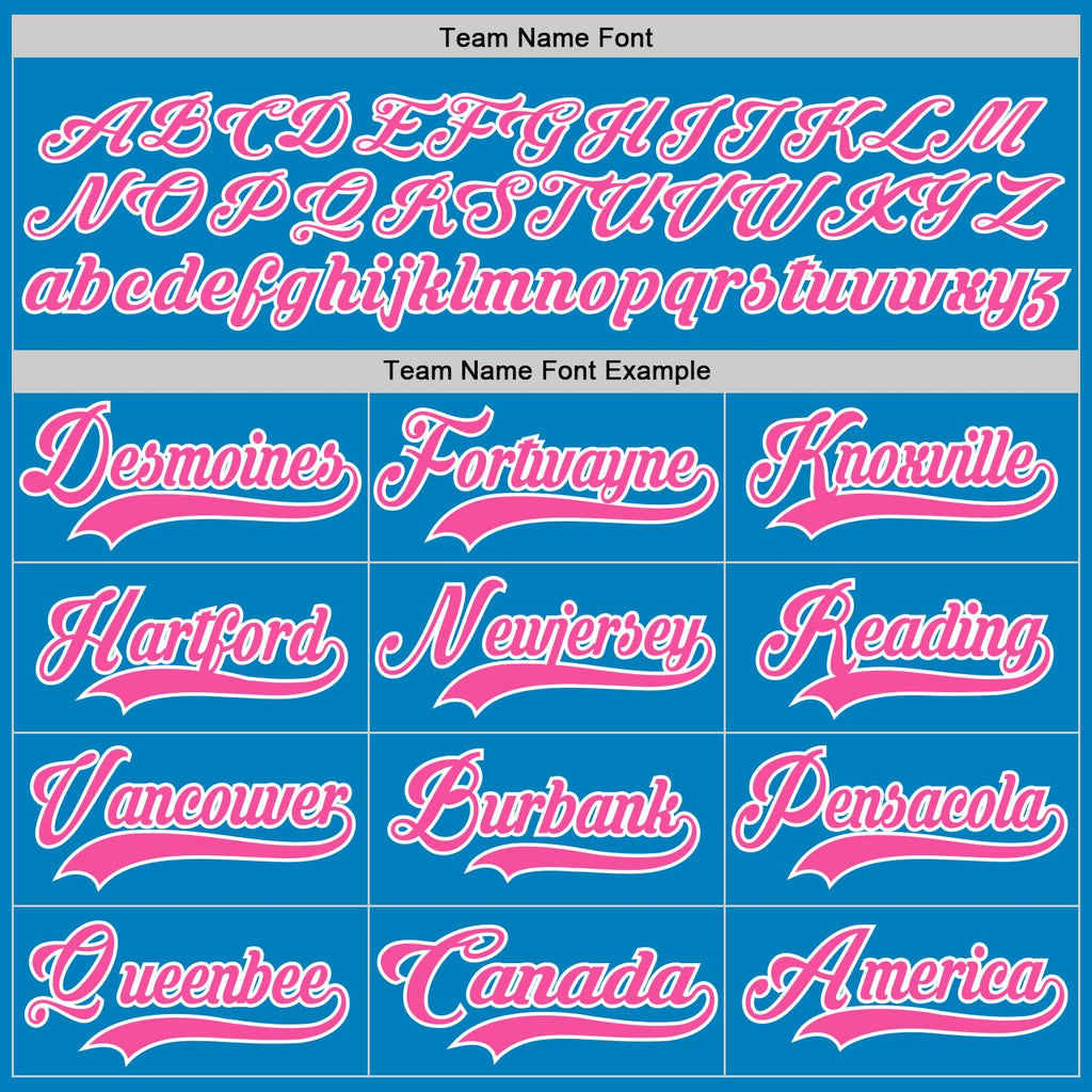 Custom Blue Pink-White Hockey Lace Neck Jersey
