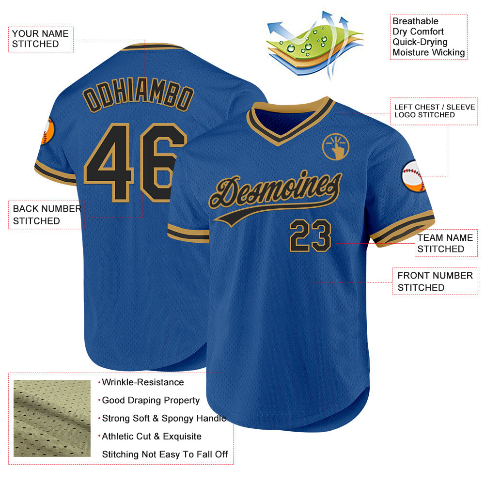 2222Custom Royal White Authentic Baseball Jersey