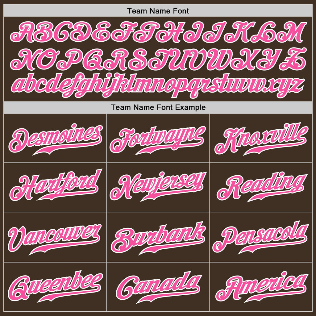 Custom Brown White Pinstripe Pink-White Authentic Baseball Jersey