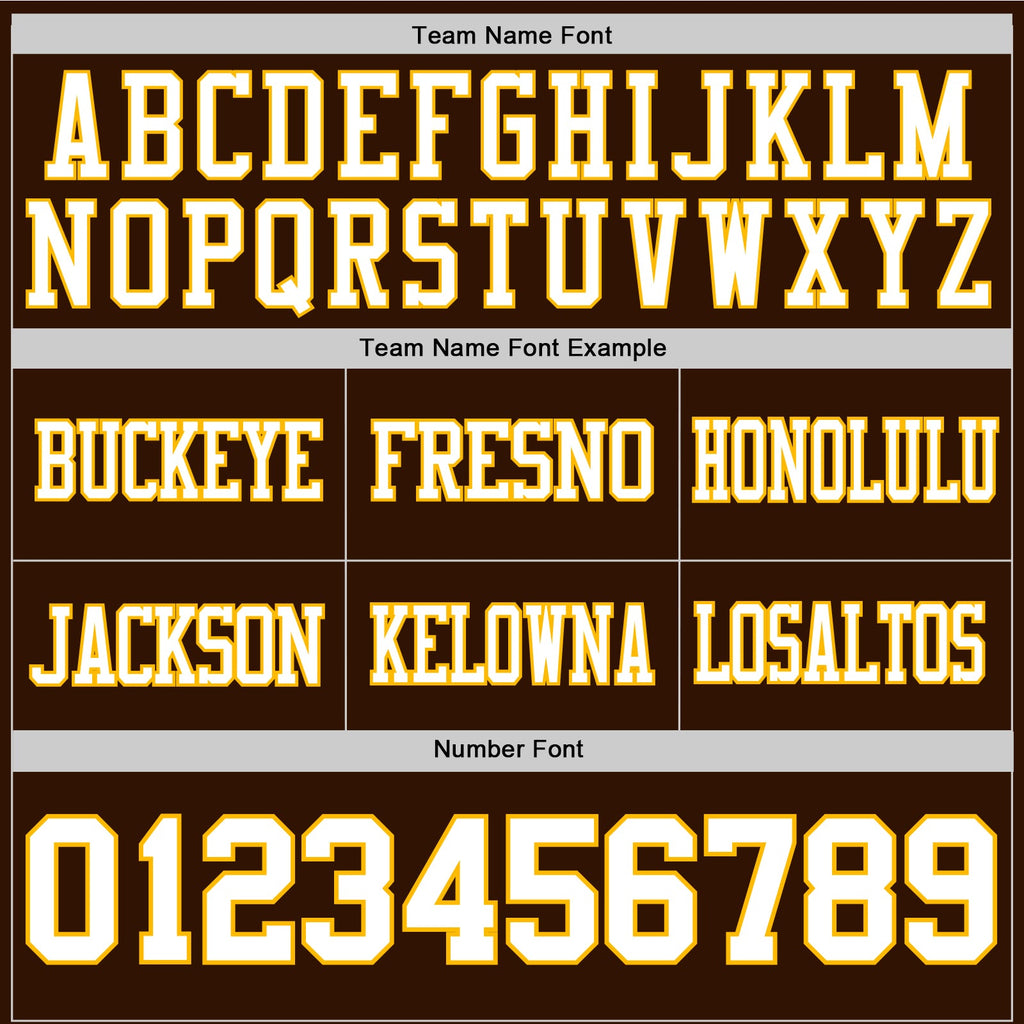 Custom Brown White-Gold Authentic Football Jersey