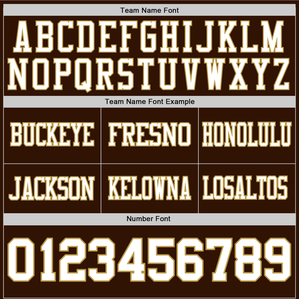 Custom Brown White-Old Gold Authentic Football Jersey