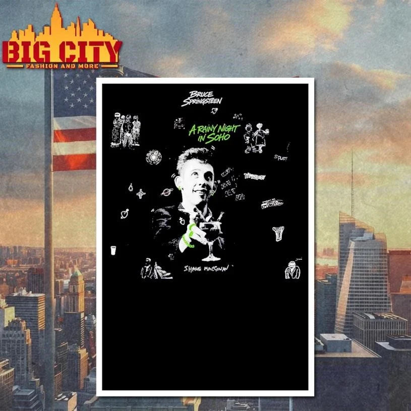 Bruce Springsteen A Rainy Night In Soho Shirt Unisex