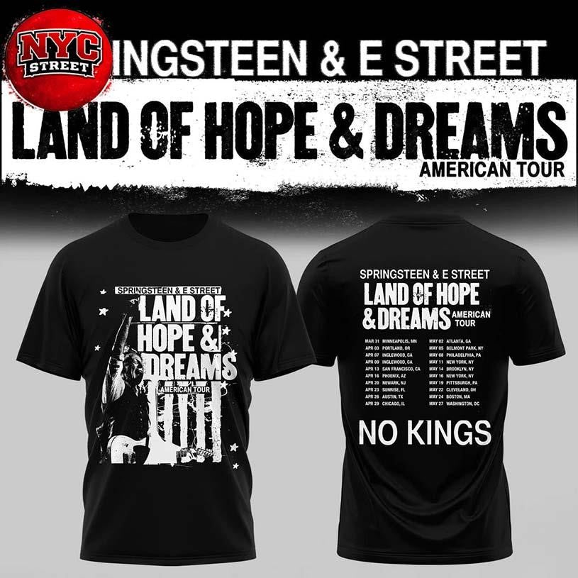Bruce Springsteen Land of Hope and Dreams American Tour 2026 Two Sided Shirt Unisex