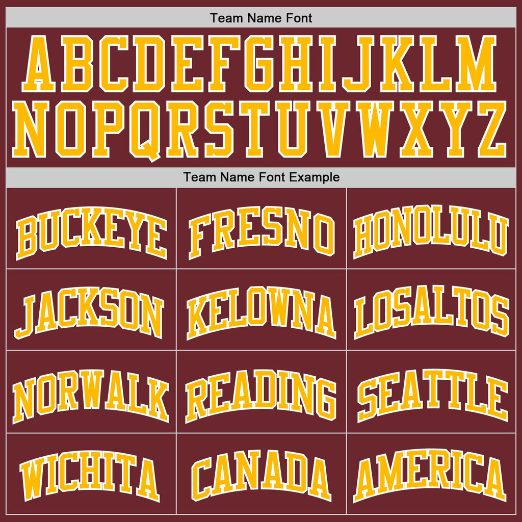 Custom Burgundy Gold-White Authentic Basketball Jersey