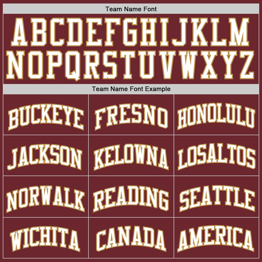 Custom Burgundy White-Old Gold Authentic Basketball Jersey