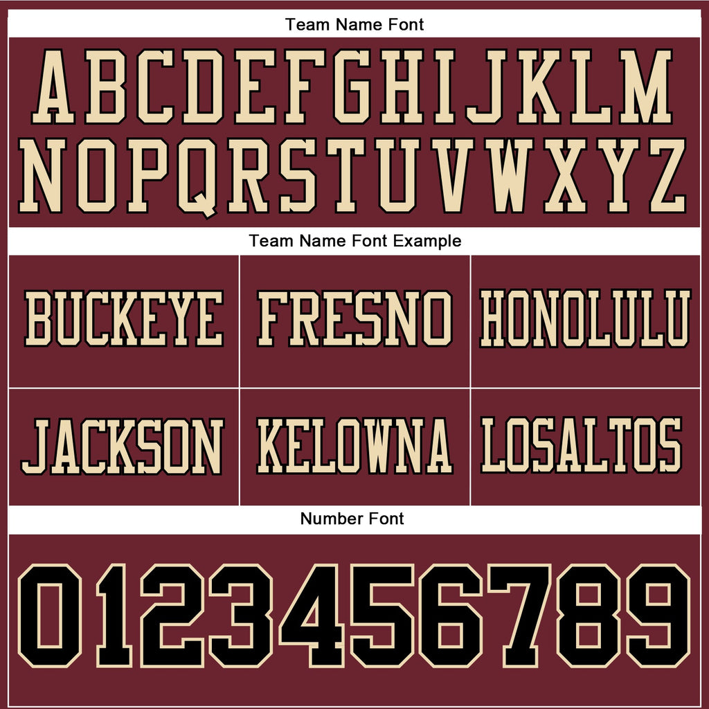 Custom Burgundy Black-Cream Authentic Football Jersey