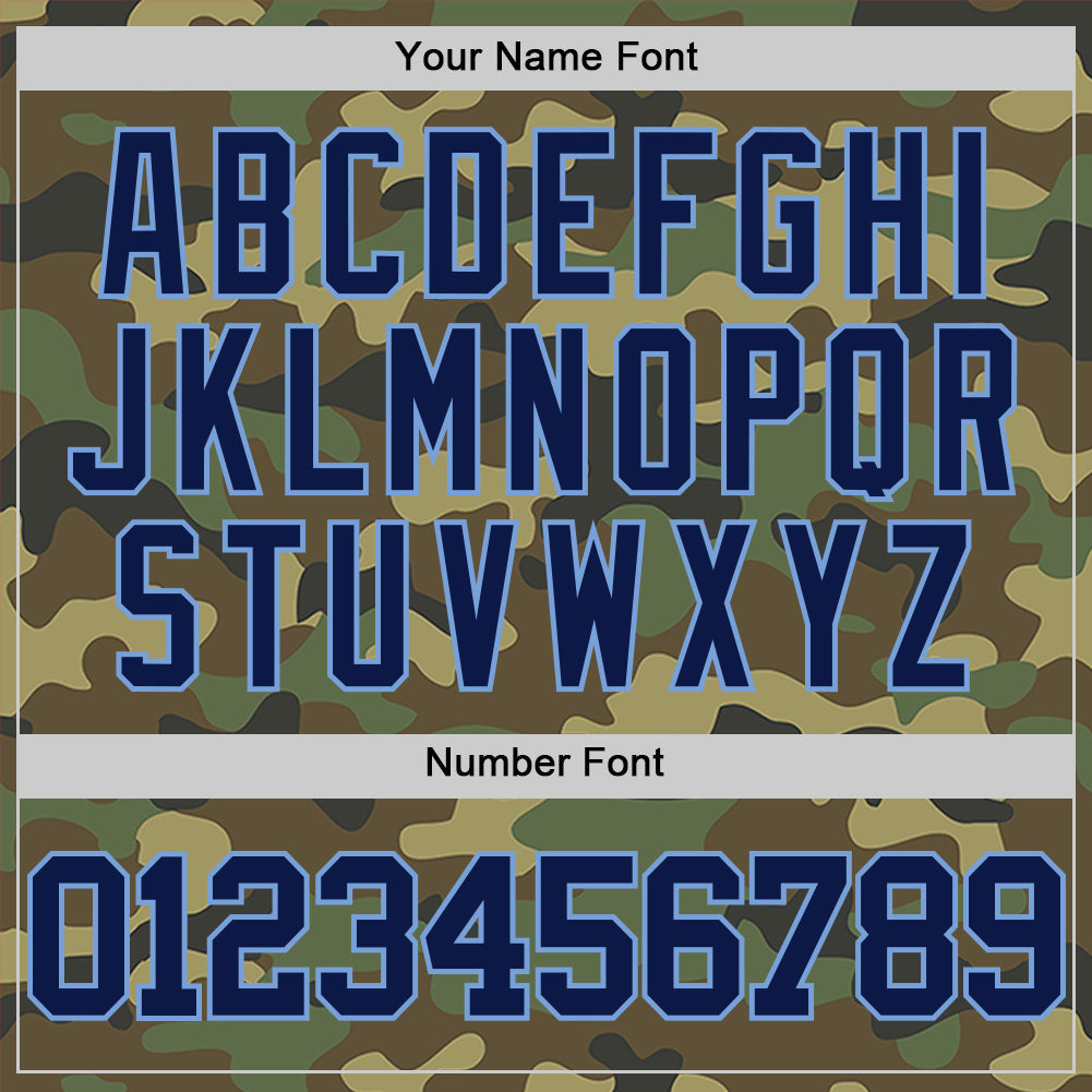 Custom Camo Navy-Light Blue Authentic Salute To Service Basketball Jersey