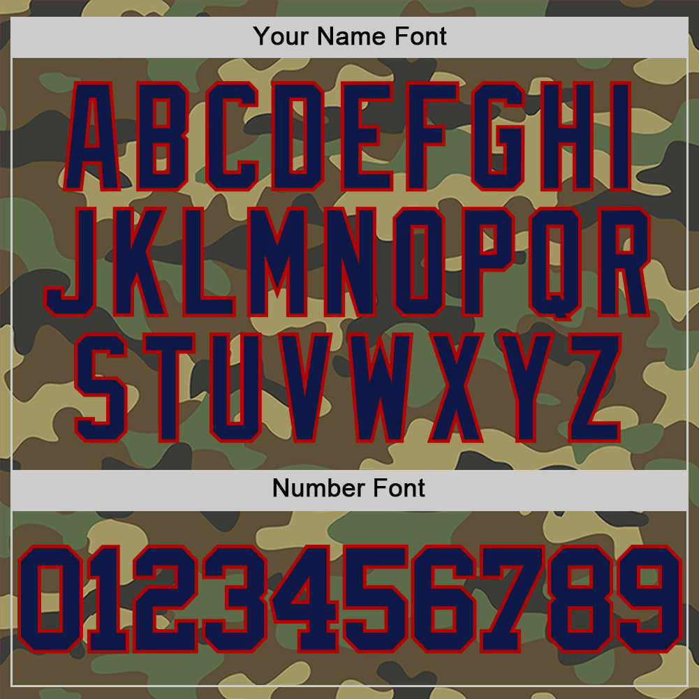 Custom Camo Navy-Red Authentic Salute To Service Basketball Jersey