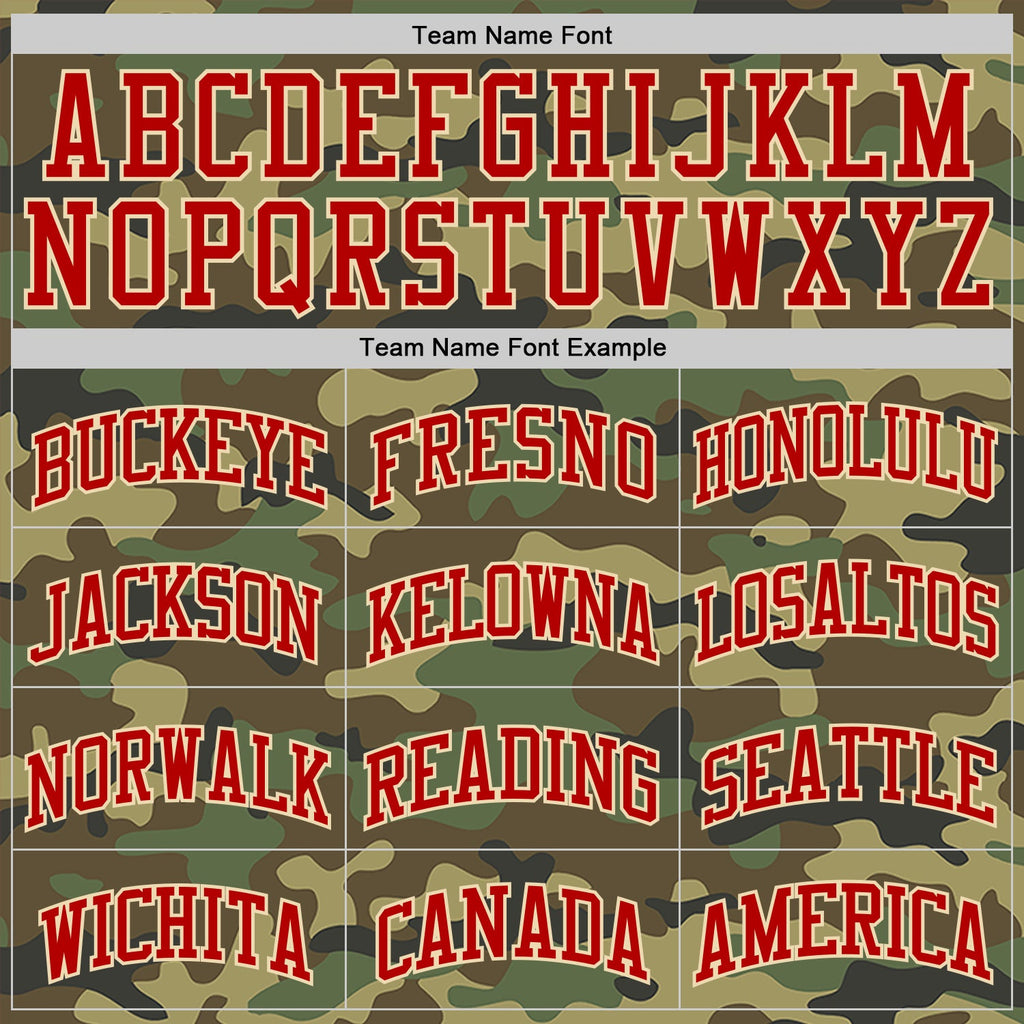 Custom Camo Red-Cream Authentic Salute To Service Basketball Jersey