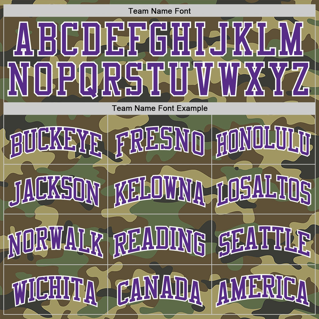 Custom Camo Purple-White Authentic Salute To Service Basketball Jersey