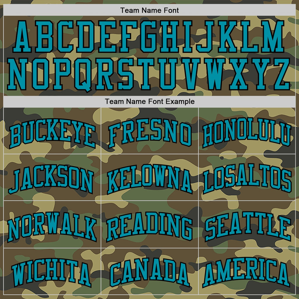 Custom Camo Teal-Black Authentic Salute To Service Basketball Jersey