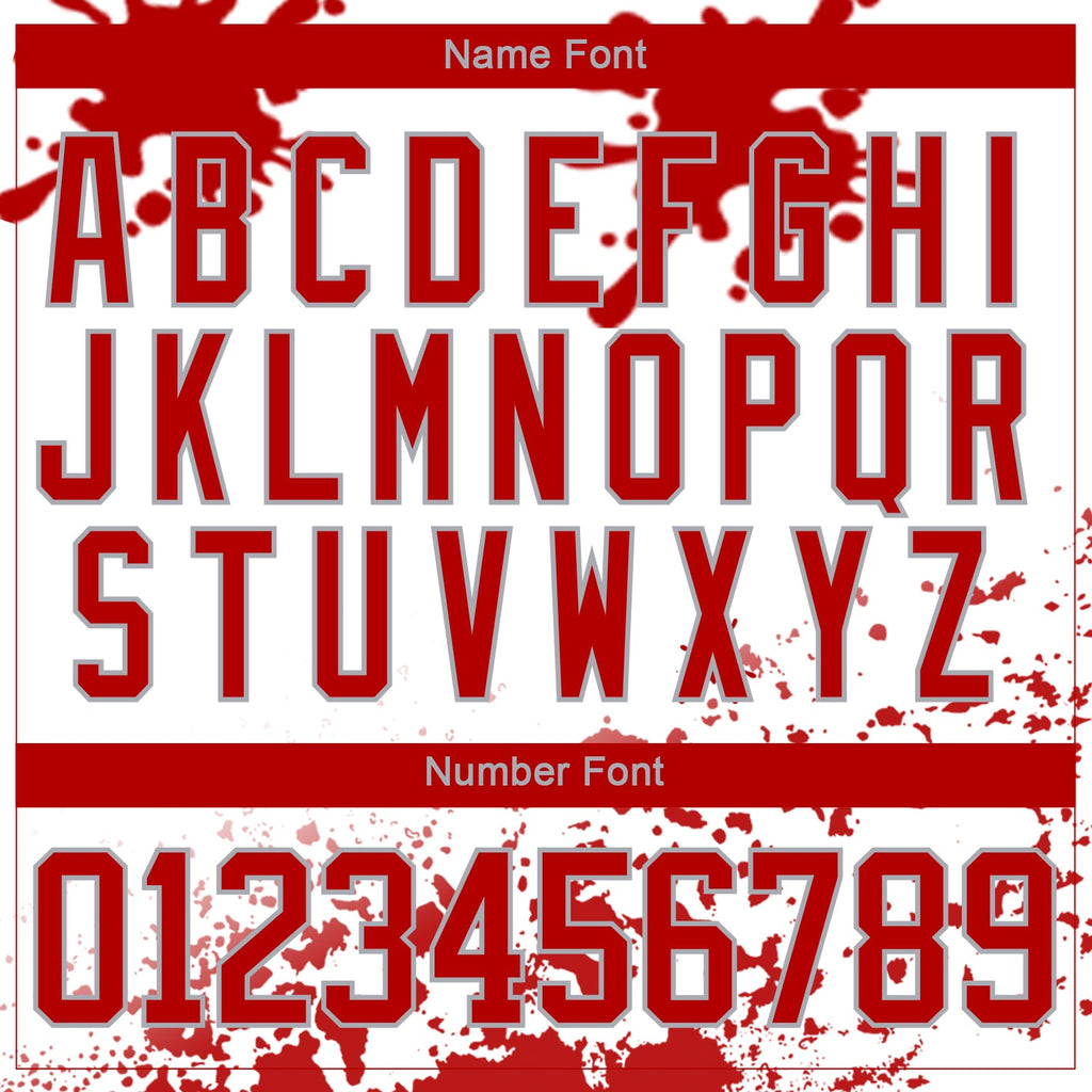 Custom Camo Red Black Gray-White Splash Hockey Lace Neck Jersey