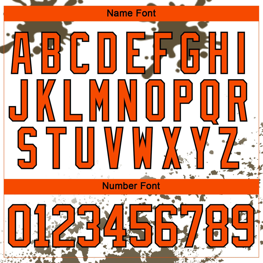 Custom Camo Orange Olive Black-White Splash Hockey Lace Neck Jersey