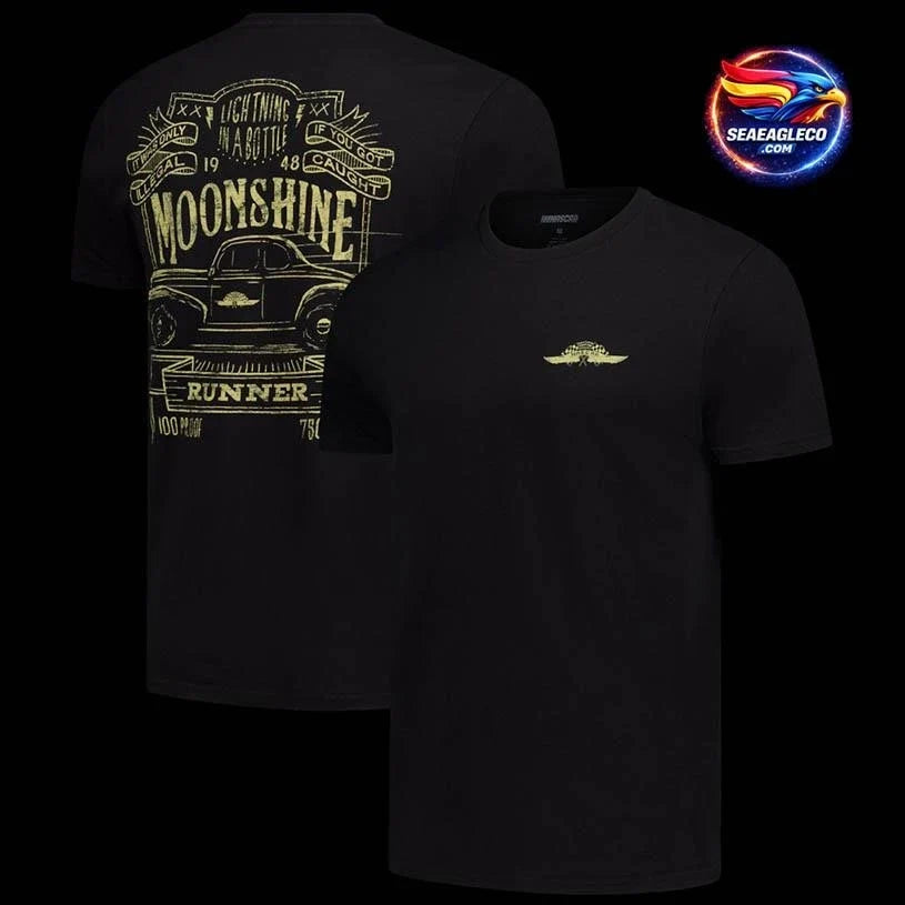 Checkered Flag Sports Black 2-Spot Moonshine Lightning in a Bottle Two Sided Shirt Unisex