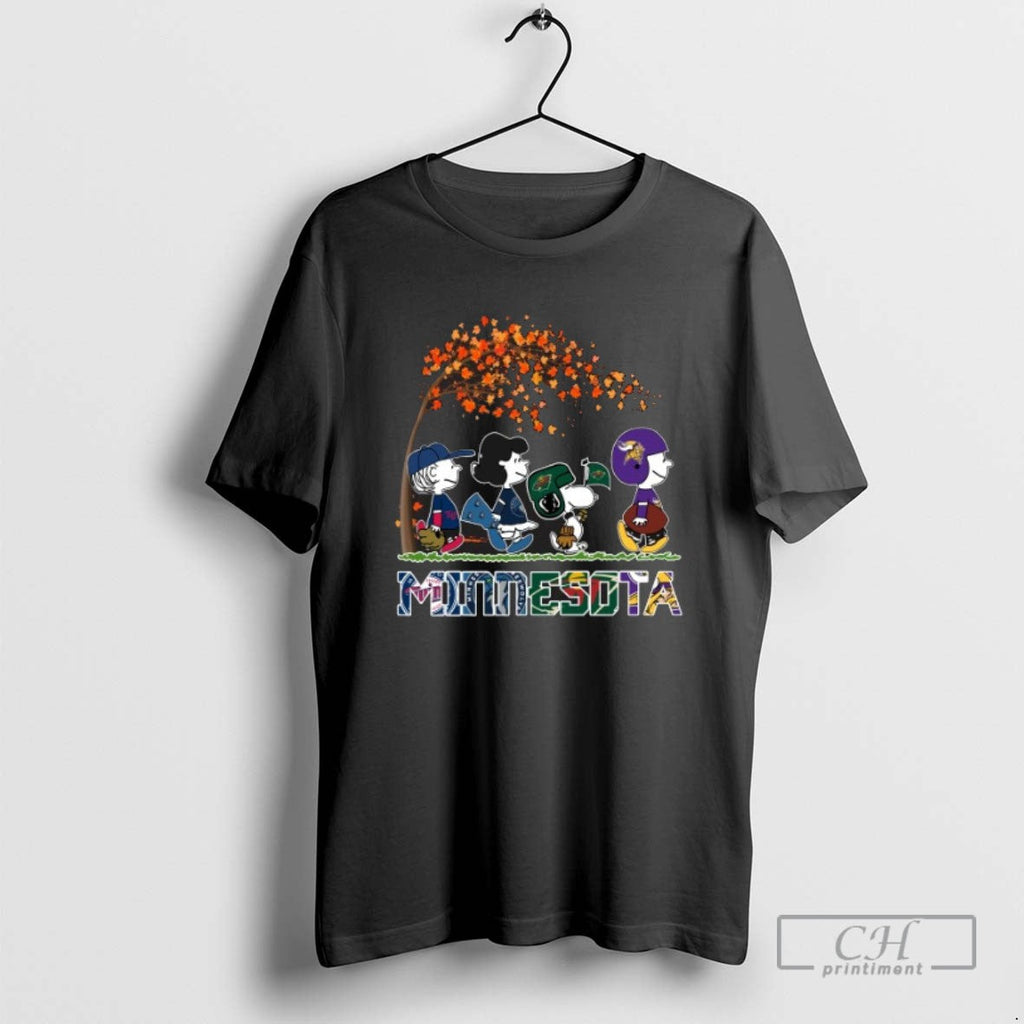 Classic 2025 The Peanuts Minnesota Sport Teams In The Fall T Shirts