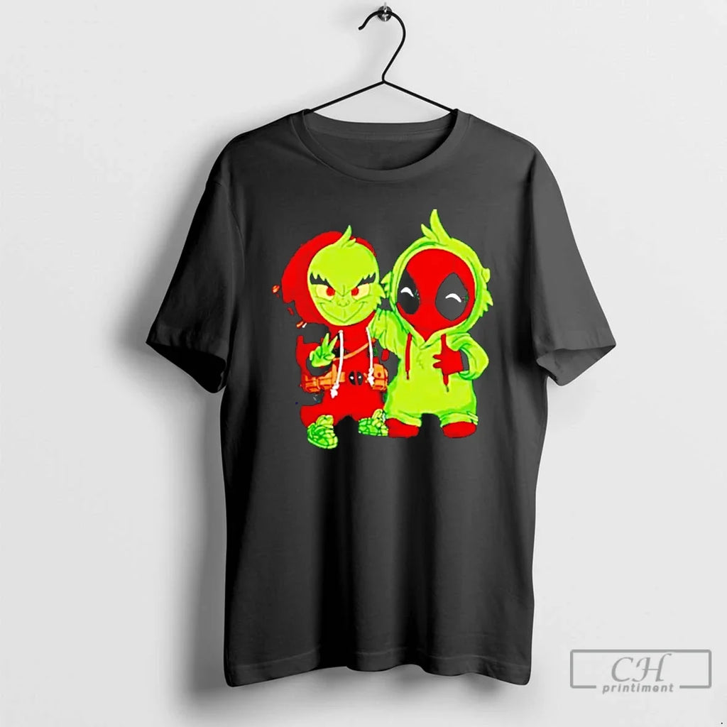 Classic Baby Grinch And Deadpool Chibi T Shirts