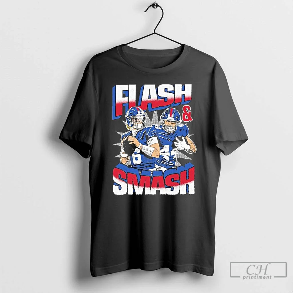 Classic Flash And Smash Jaxson Dart And Cam Skattebo T Shirts