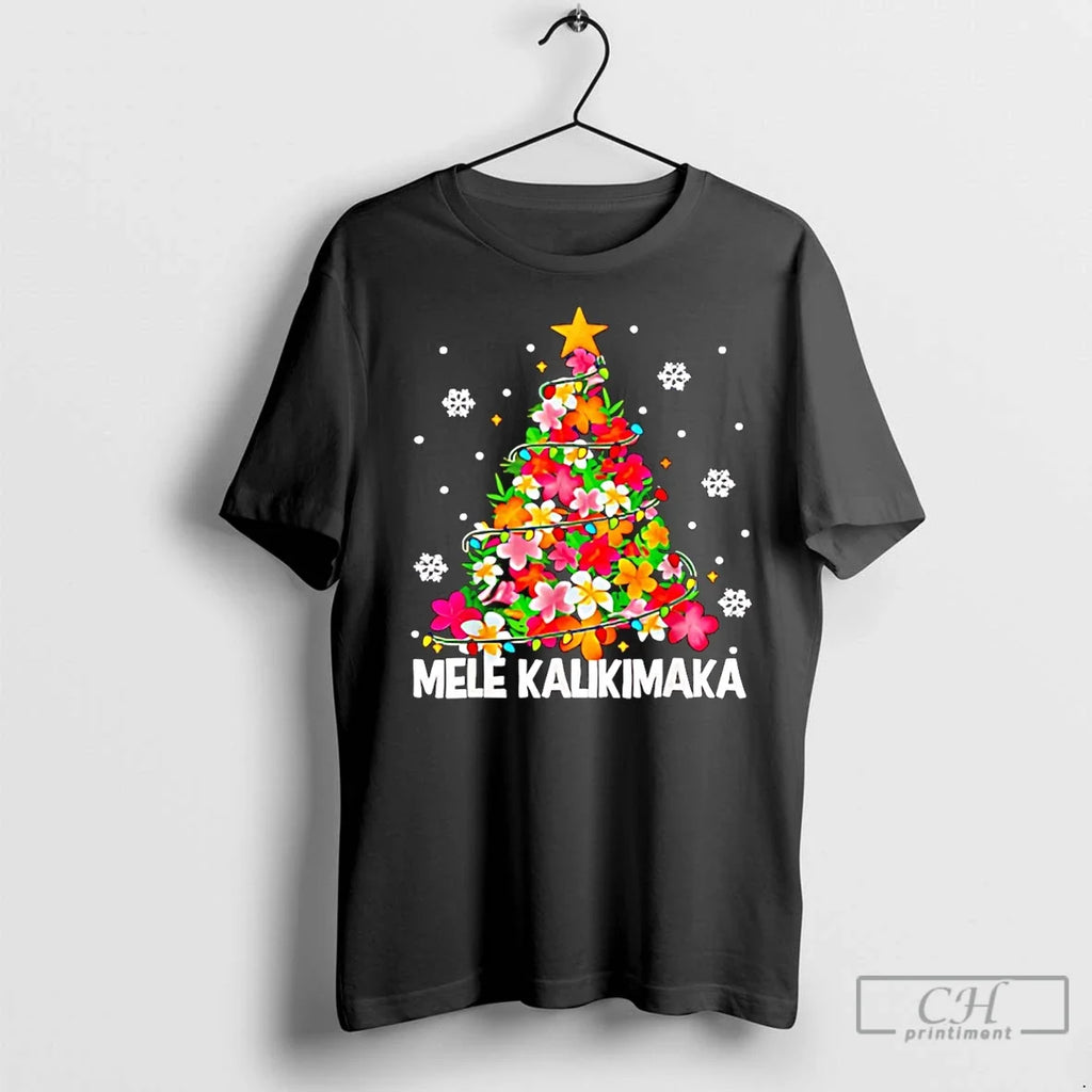 Classic Hawaiian Floral Christmas Tree Mele Kalikimaka Christmas
