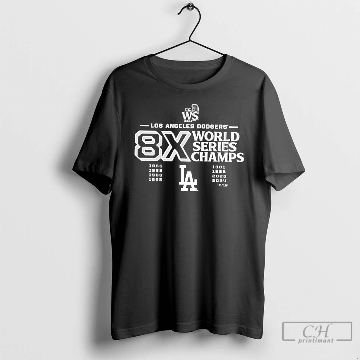 Classic Los Angeles Dodgers Black 2024 Ws Champion Multi Champ
