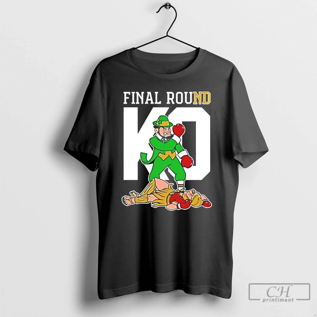 Classic Notre Dame Fighting Irish Knock Out Usc Trojans Final Round Mascot T Shirts
