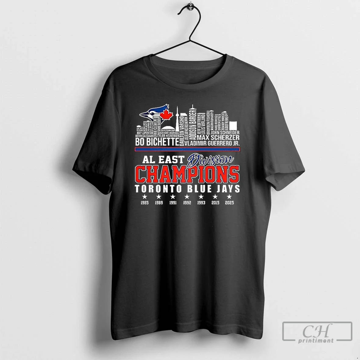 Classic Toronto Blue Jays Baseball Al East Division 2025 Skyline Name Player T Shirts