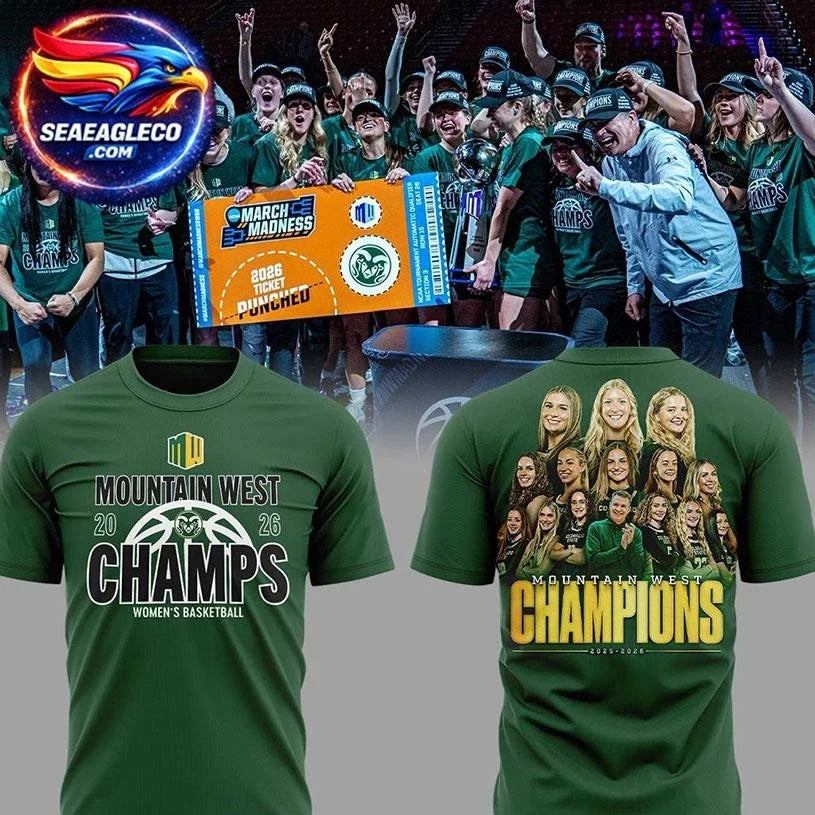 Colorado State Rams Mountain West Basketball 2026 Champions Two Sided Shirt Unisex