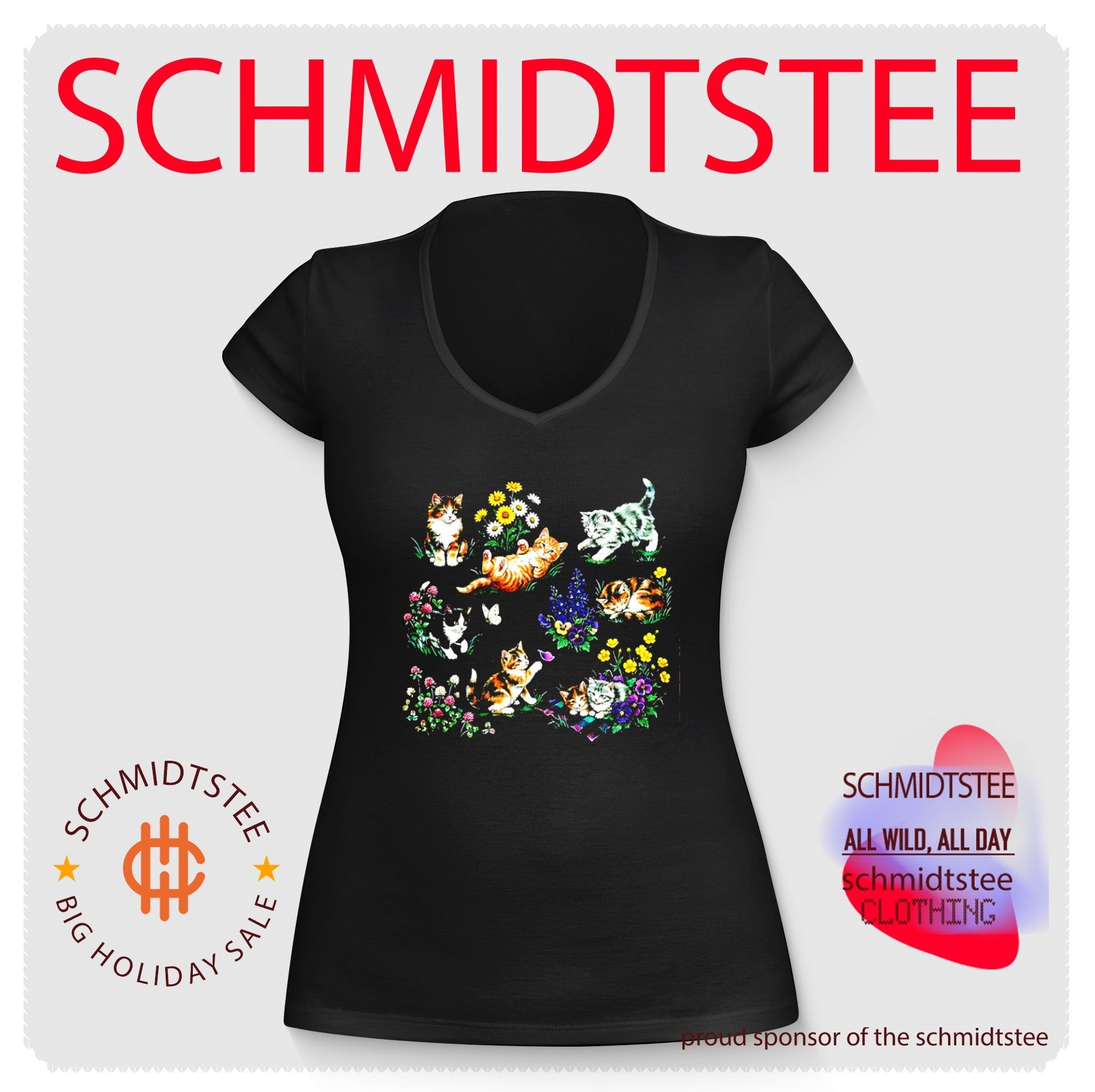 Cottagecore Cat Kittens and Wildflowers shirt