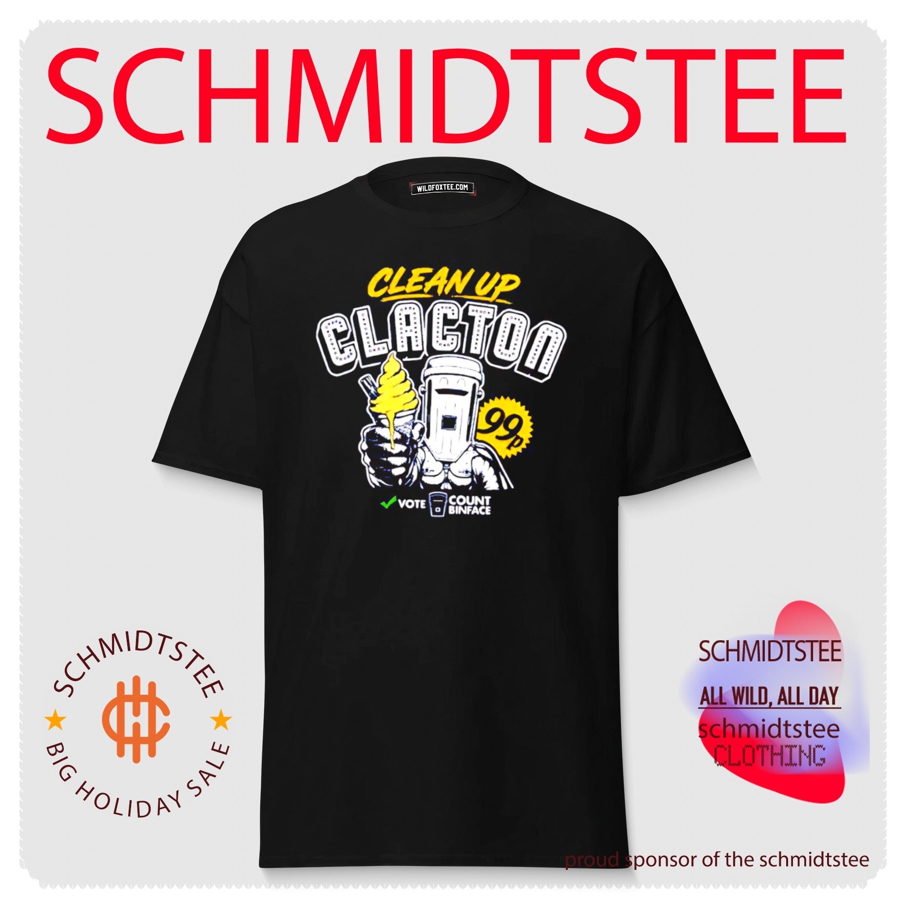 Count Binface Clean Up Clacton 99p Vote shirt