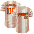 Custom Cream (Black Orange Pinstripe) Orange-Black Authentic Baseball Jersey