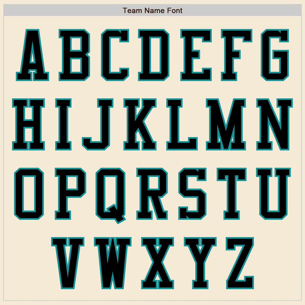 Custom Cream Black-Teal Authentic Baseball Jersey