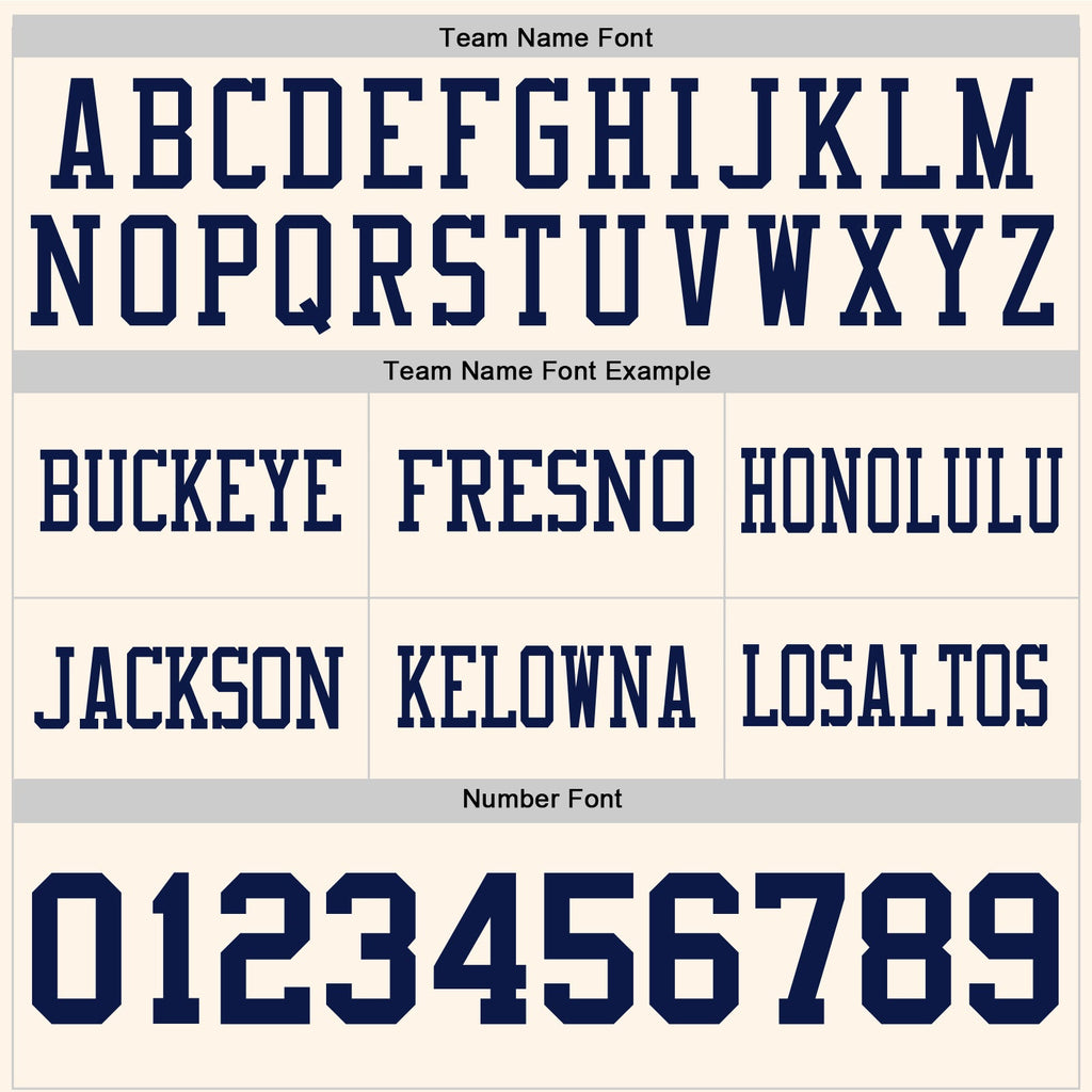 Custom Cream Navy Authentic Football Jersey
