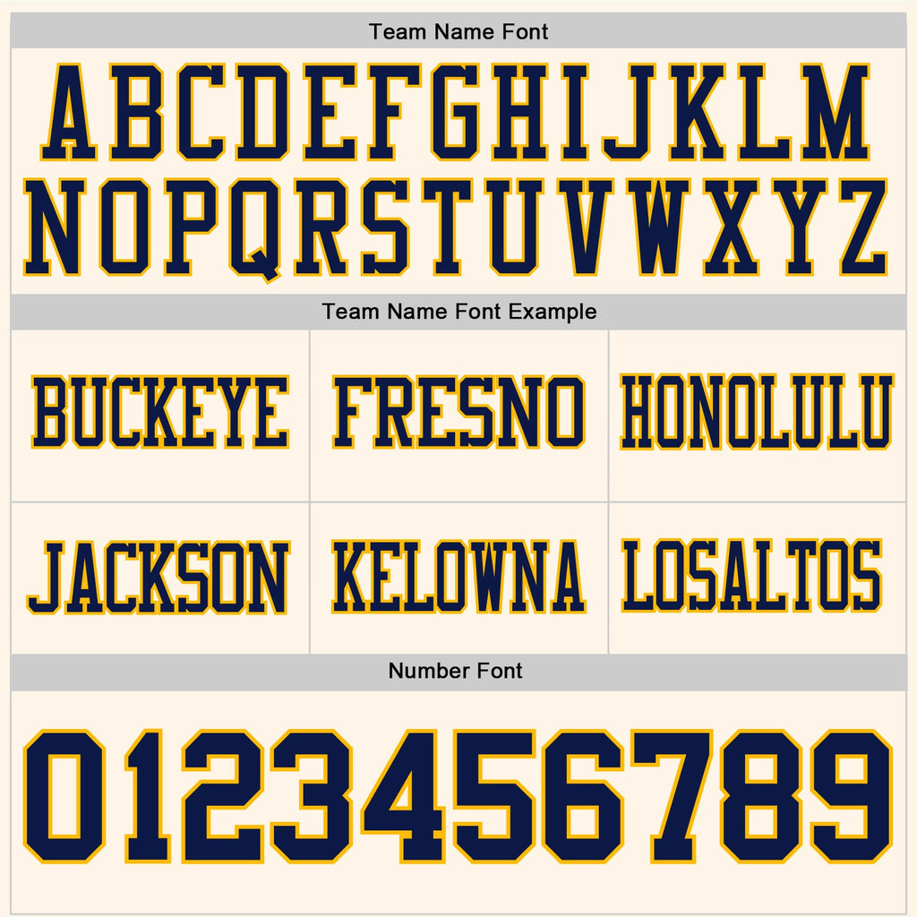 Custom Cream Navy-Gold Authentic Football Jersey
