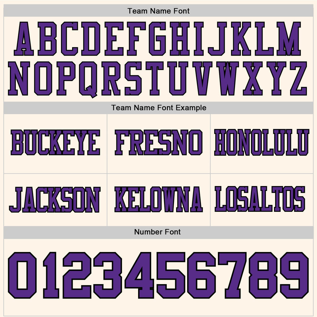 Custom Cream Purple-Black Authentic Football Jersey