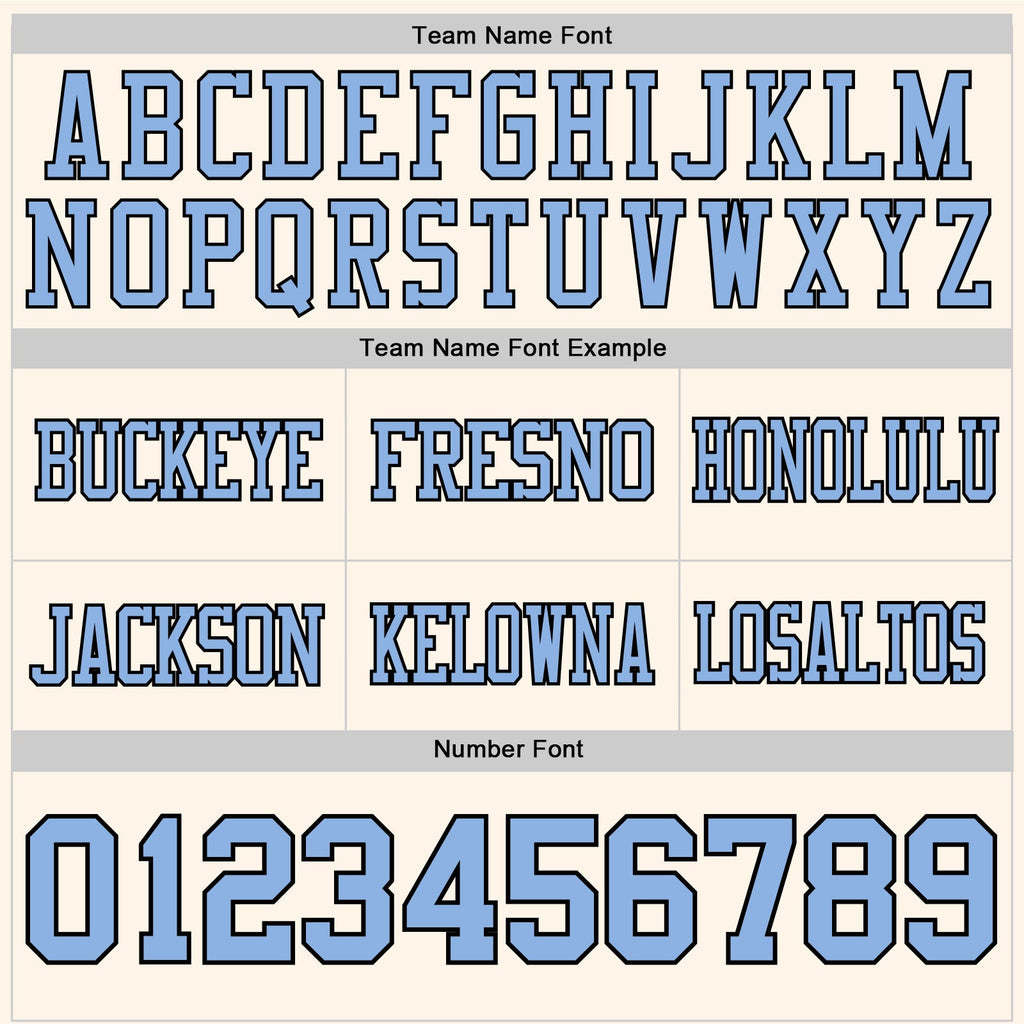 Custom Cream Light Blue-Black Authentic Football Jersey