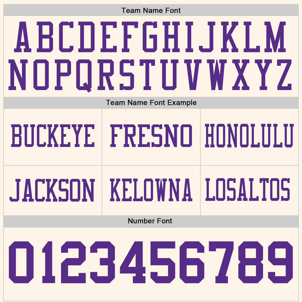 Custom Cream Purple Authentic Football Jersey