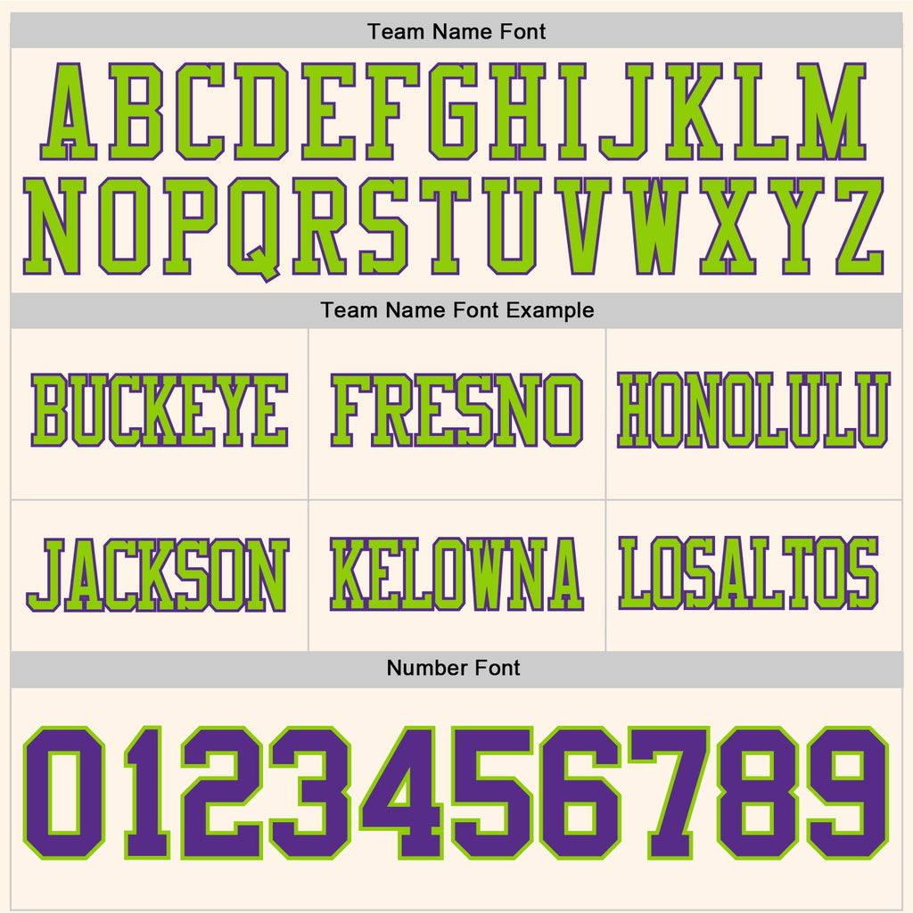 Custom Cream Purple-Neon Green Authentic Football Jersey